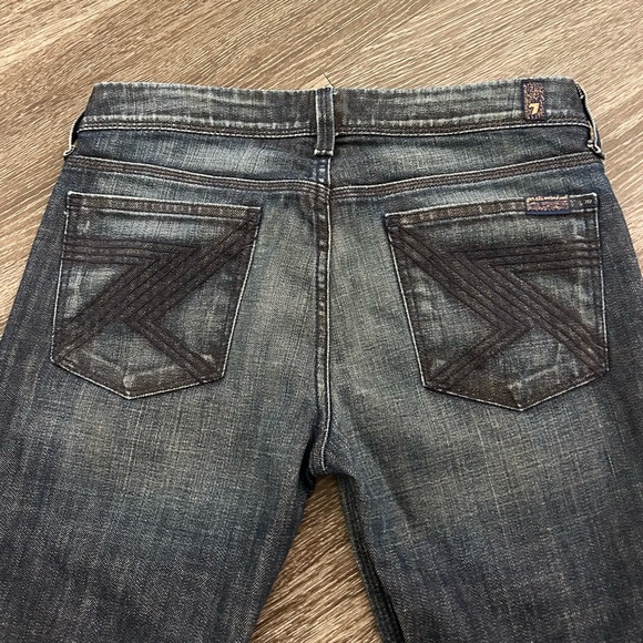 EUC 7 For All Mankind Flynt Flare Dark Wash Women’s Bootcut Seven Jeans Size 29 - Picture 1 of 13